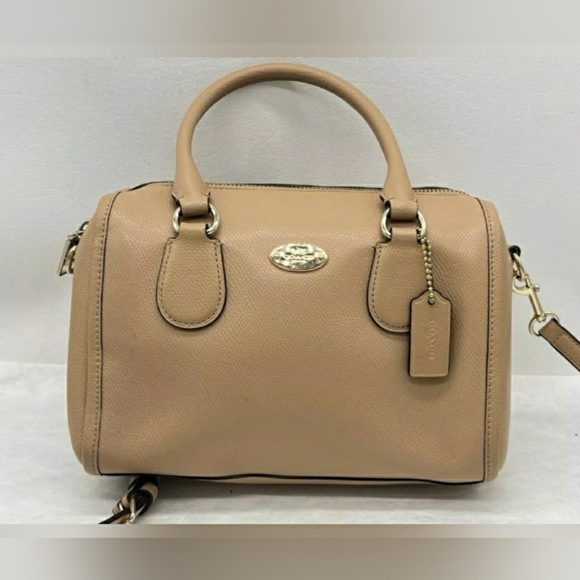 Coach Designer Tan Bennett Crossgrain Leather Crossbody Purse Handbag - Picture 3 of 10